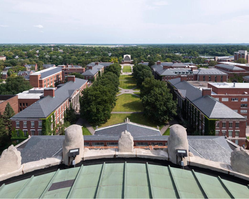 View of University of 罗彻斯特 from top of Rush Rhees Library